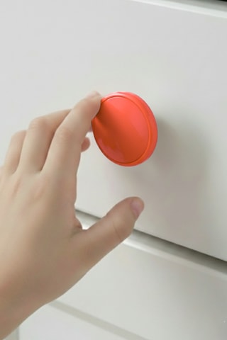 Turuncu Çocuk Odası Mobilya Kulbu - 55 MM - Abs Plastik Tekli Düğme Dolap ve Çekmece Kulpu Turuncu