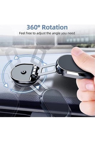 Fortunelane 360 Dönen Katlanır Manyetik Tutucu - Güçlü Mıknatıs, Kaymaz, Evrensel Gümüş GÜMÜŞ