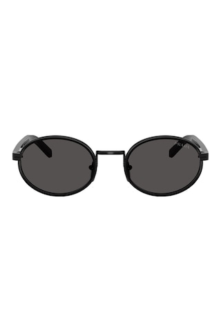 Prada Pr B56s Aav08z 52 Unisex Oval Siyah Kombine Kemik Güneş Gözlüğü Siyah
