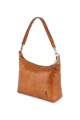 Berliner Bags Vintage Omuz Çantası Bella, Deriden Hobo El Çantası, Kadınlar Için Şık Kova Çanta Kahverengi