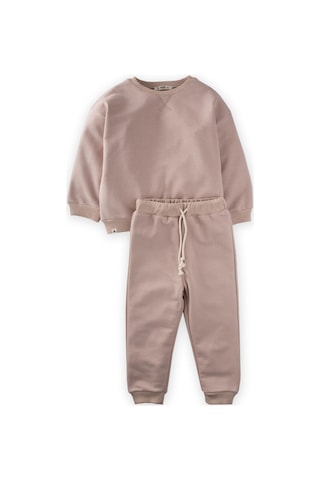 Cigit Basic Karyoka Detaylı Sweatshirt Takım 3-8 Yaş S.vizon Vizon