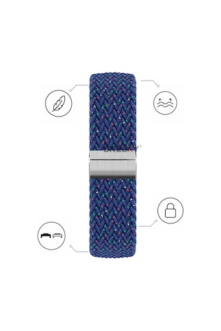 Huawei Watch Fit 5 Pro İle Uyumlu Metal Klipsli Solo Fiberlink Yumuşak Kumaş Örgü Kordon