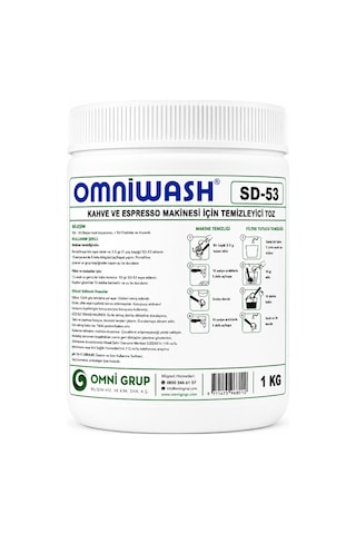 Omniwash Sd-53 Kahve Ve Espresso Makinesi İçin Temizleyici Toz 1 Kg Beyaz