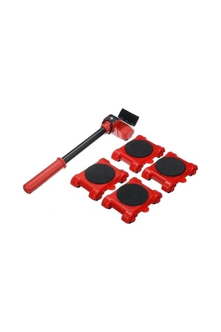 Pazly 5 Adet Sarı Mobilya Taşıyıcı 4 Mobil Silindir + 1 Tekerlek Çubuk Ev Taşıma Aracı Sarı