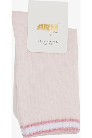 Artı Kız Çocuk Soket Çorap Çizgili 7-14 Yaş, Pembe-pembe Pembe