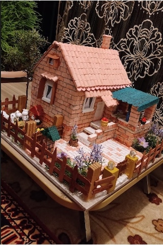 Minyatür Hane Minyatür İnşaat Seti 1000 Tuğla 250 Kremit 500 Parke Taşı Metal Spatula