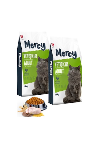 Mercy Tavuklu Yetişkin Kedi Maması 2 x 15 KG
