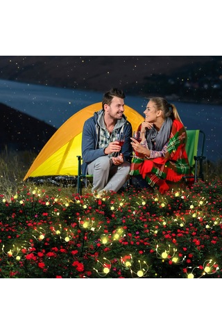 Yunboo Güneş Enerjili 8 Ayağlı Atkı Işığı - 2 Adet, Islak Beyaz Işık, 8-12 Saat Çalışma Süresi, Toplam Yükseklik 37cm, Abs Malzeme