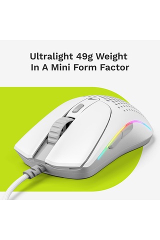 Glorious Model O 2 Mini Beyaz Kablolu Oyuncu Faresi: Hafif 49 Gra