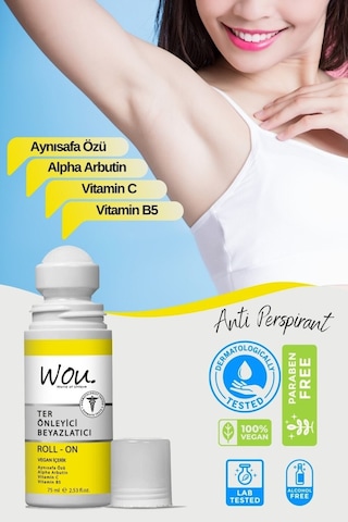 Wou Ter Önleyici ve Beyazlatıcı Roll -On 75 ML