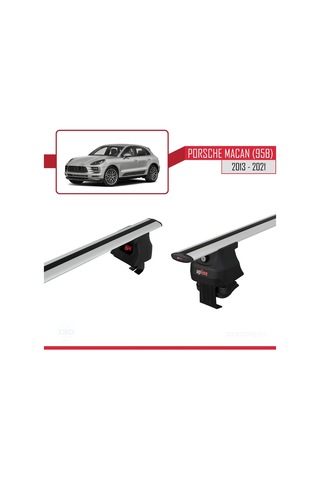 Porsche Macan 95b 2013-2021 Arası İle Uyumlu Ace-4 Ara Atkı Tavan Barı Gri