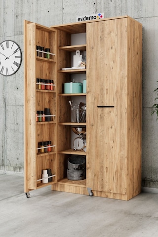 Art 2 Kapaklı Erzak Kiler Mutfak Dolabı Atlantik Çam