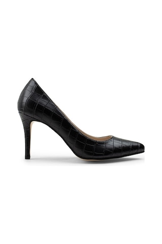 Deery Siyah Kroko Kadın Stiletto Siyah