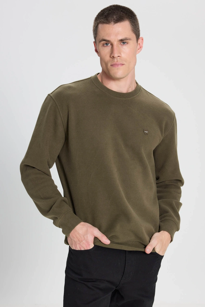 Wrangler Regular Fit Haki Erkek Sweatshirt W242262801 Haki