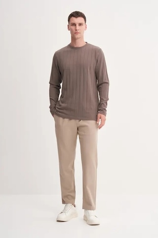 Cazador Premium Kalın Jakarlı Interlok Regular Fit Sweatshirt-53950 Vizon