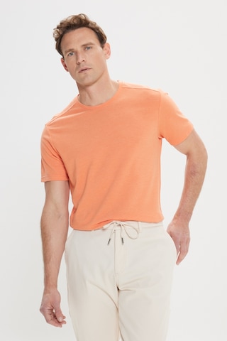 AC&Co / Altınyıldız Classics Erkek Turuncu Slim Fit Dar Kesim Pamuklu Bisiklet Yaka Tişört Turuncu