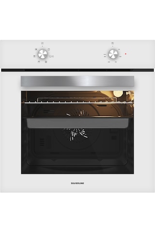 Silverline BO65E1W01-CS5349W01-3481 Flam Beyaz Cam Ankastre Set
