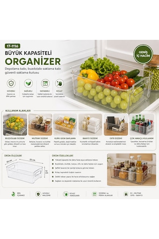 Urve Ur-3570 Şeffaf Mika Modüler Çok Amaçlı Organizer 32x20x10 Cm- 24'li Paket