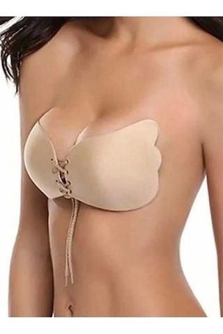 Miss Feliz Bayan Yapışkanlı Kelebek Sütyen Ten