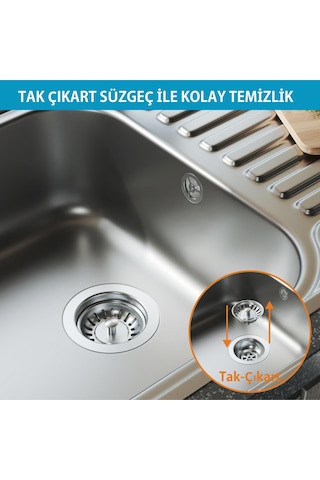 Aqua Bagno Comfort Mutfak Eviye Sifonu Yer Kazandıran, Kolay Temizlenir, Ayarlanabilir Koku Önleyici, Gider Borulu Krom