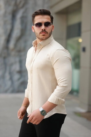 Vexor Erkek Uzun Kollu Gömlek Bej