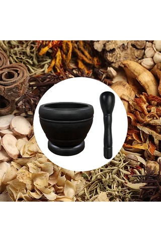 Homyl Havan Ve Tokmak Seti Çok İşlevli Mutfak Ezici Chutney Siyah