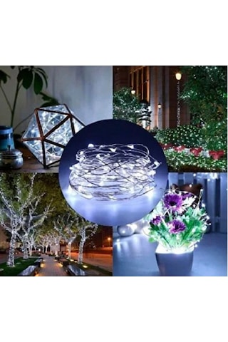Ev Balkon Ve Parti İçin 10 Metre Beyaz Kumandalı Usb Peri Led 8 Modlu Animasyonlu Yılbaşı Süsü Işık