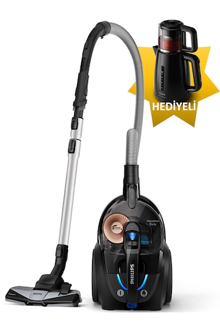 Philips BXA0079 - XB7150 Marathon Ultimate Toz Torbasız Süpürge + HD7301/00 Cam Demlikli Çay Makinesi
