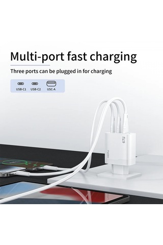 Hp-c32 67 Watt Gan Şarj Adaptörü 100 Cm Kablo 3-port Fast Charger