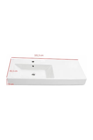 Ideal Standard - Plain Soldan Hazneli Dolap Uyumlu Lavabo Beyaz 100 Cm - Z258501-