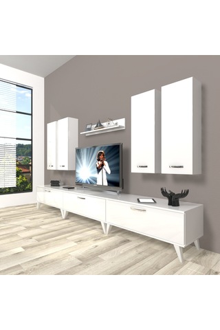 Decoraktiv Eko 8d Slm Retro Tv Ünitesi Tv Sehpası Beyaz