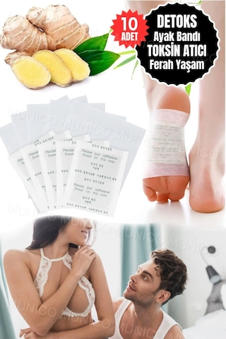 Doğal Bambu Özlü Detoks Ayak Bandı Toksin Atıcı Ve Rahatlatıcı Gece Bakım Bandı 10 Adet