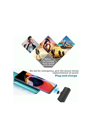 Vkemall 4800mah Siyah Mini Kapsül Power Bank - 20w Hızlı Şarj, Lightning/c/micro Usb Giriş, 100g Hafif Taşınabilir Siyah