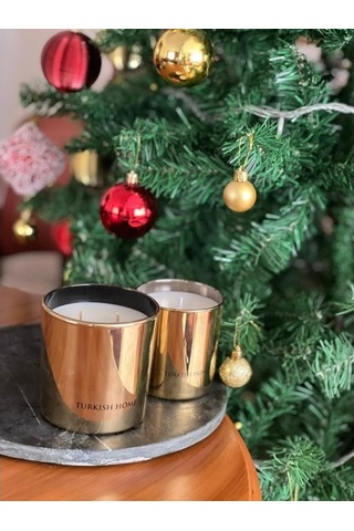 2'li Lüx Gold Cam Kavanoz Mum