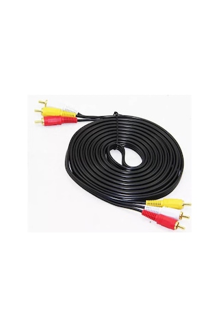 Koodmax 3 Metre 3rca To 3rca Kablo - Altın Uçlu , Kompozit Ses Ve Video Aktarım Kablosu
