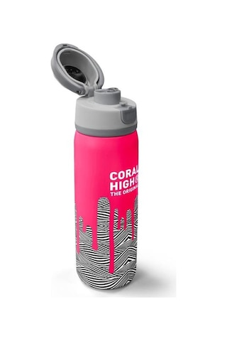 Coral High Kids Pembe Siyah Beyaz Desenli Pipetli Ve Direkt İçim Çelik Termos 800 Ml 38539 Çok Renkli