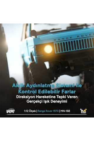 Mn Model Mn168 1/12 Range Rover Classic 1970 4wd Crawler Offroad Uzaktan Kumandalı Araba Arazi Aracı Rc Model Car Truck Rtr Açık Mavi Mn-168 +dahili Işık Seti