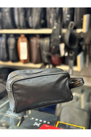 Trg Polo Siyah Deri Erkek El Portföy Çantası Siyah