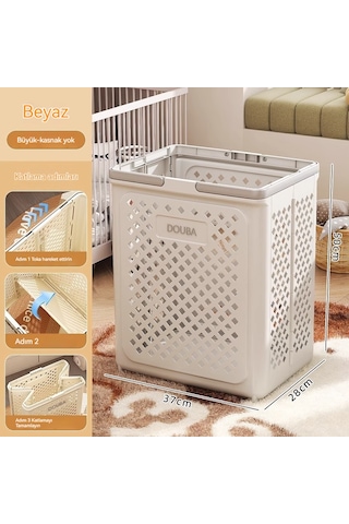 Çocuk Oyuncak Saklama Sepeti Büyük Kapasiteli Bebek Bebek Bebek Ev Peluş Bebek Yapı Taşı Bitirme Kutusu Saklama Kutusu Beyaz