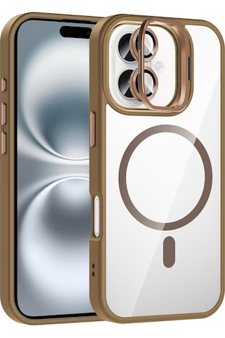 Rba Aksesuar Apple Uyumlu iPhone 16 Plus Kılıf Standlı Ve Kamera Lens M-safe Şarj Özellikli Rba Etro Kapak - Desert Çok Renkli