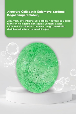 Aloevera Özlü Batık Ve Çilek Bacak Onarımına Yardımcı Doğal Süngerli Sabun 130gr Aloe Vera