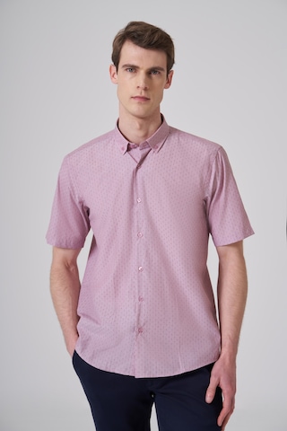 Morven Erkek Kırmızı Trend Regular Fit Düğmeli Yaka Kısa Kollu Gömlek 26ys004001550 Kırmızı