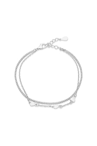 Servi 925 Ayar Love Chain Bileklik-260 Gümüş