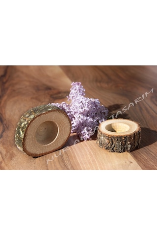 Nurahşap Dilim Kütük Mumluk