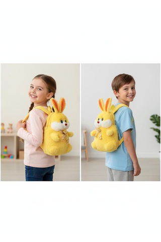 Sarı Çantalı Peluş Ayıcık 5 Renk Varyantlı Sarı