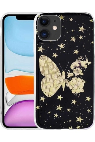 Apple Uyumlu iPhone 11 Kılıf Desenli Sert Zore Elnov Kapak NO2