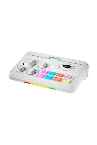 Fifine Ampligame Sc8 Usb Oyuncu Ses Mikseri Beyaz