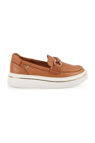 Mamma Mia Mammamia Kadın Hakiki Deri Comfort Sneaker Kalın Taban Bağcıklı Günlük Ayakkabı Taba