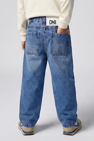 Dmb Boys & Girls Erkek Çocuk Baggy Kalıp Denip Kot Pantolon İndigo 4-9 Yaş -2722 Mavi