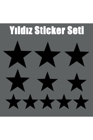 Traktör Yıldız Sticker Seti, Traktör Kapı Sticker Çift Kapı (22 Yıldız)
